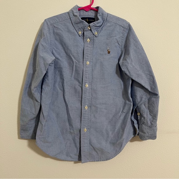 Ralph Lauren Boys Blue Button-Down Shirt Size 6 - Picture 1 of 4